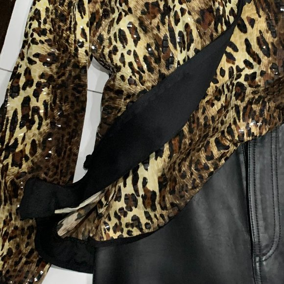 ADRESSING WOMAN ANIMAL PRINT SEQUIN CAMISOLE AND MATCHING JACKET SIZE L - Picture 8 of 16